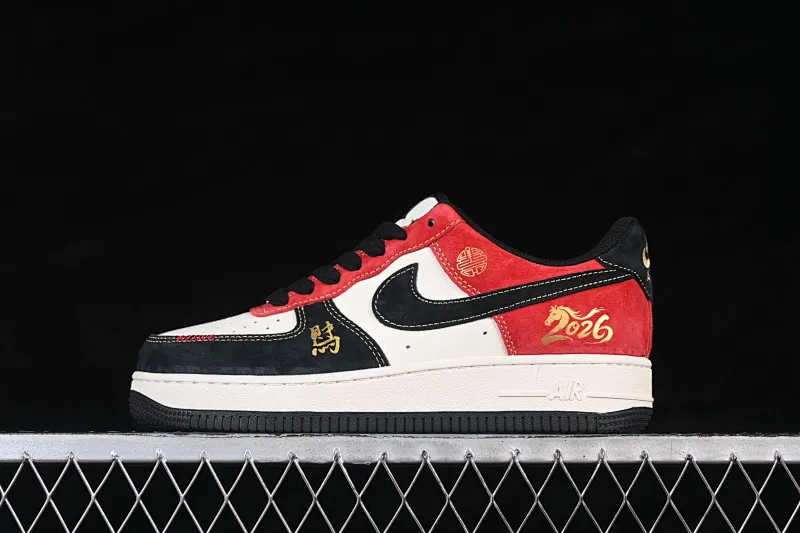 All categories Nk Air Force 1 Air Force series Nk Air Force 1 Low Air Force low-top Nike Air Force 1'07 Low Year of the Horse limited edition Beige, black and red contrast Air Force 1 low-top casual sneakers QW5288-131